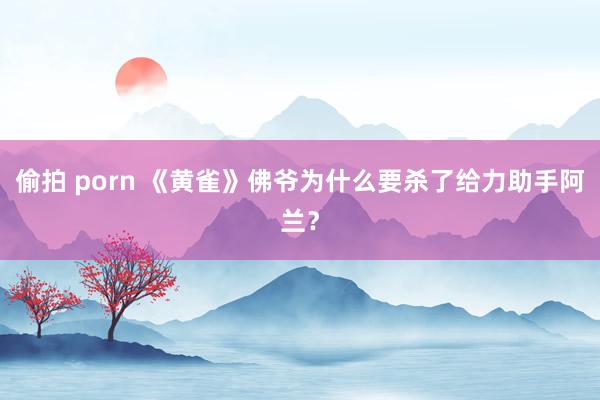 偷拍 porn 《黄雀》佛爷为什么要杀了给力助手阿兰？