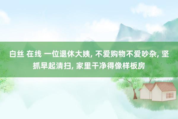 白丝 在线 一位退休大姨, 不爱购物不爱吵杂, 坚抓早起清扫, 家里干净得像样板房